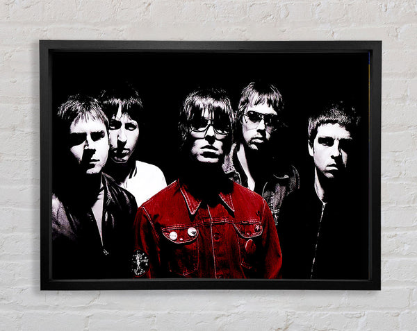 Oasis Liam Red Coat B n W Framed Print