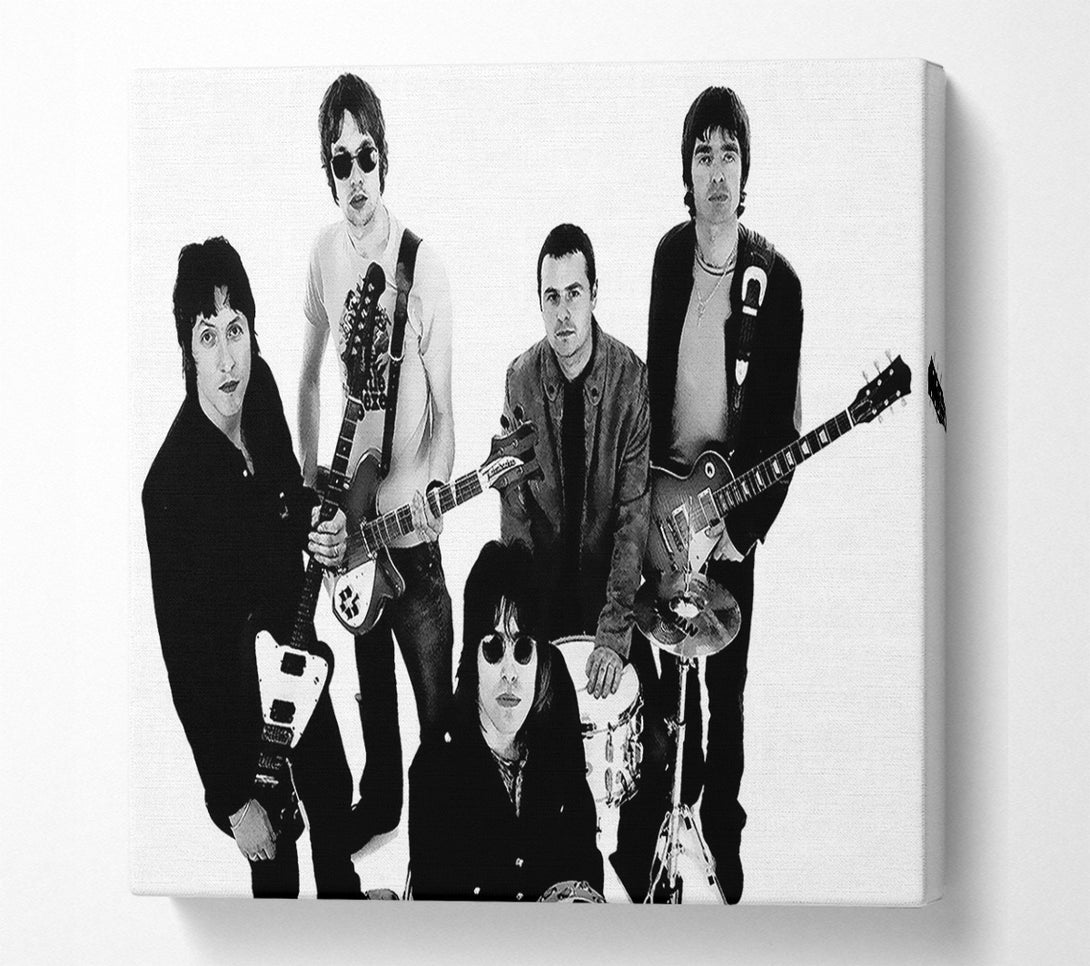  A Canvas Print of Oasis With There Instruments Canvas Wall Art