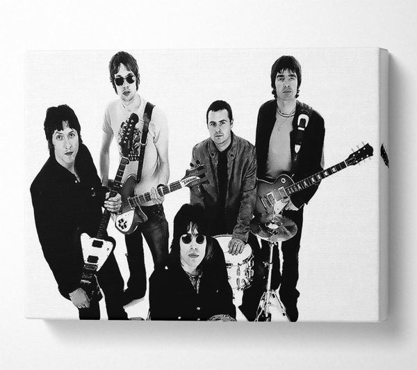  A Canvas Print of Oasis With There Instruments Canvas Wall Art