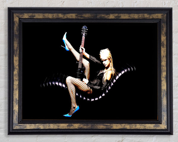 Paris Hilton Guitar Framed Print