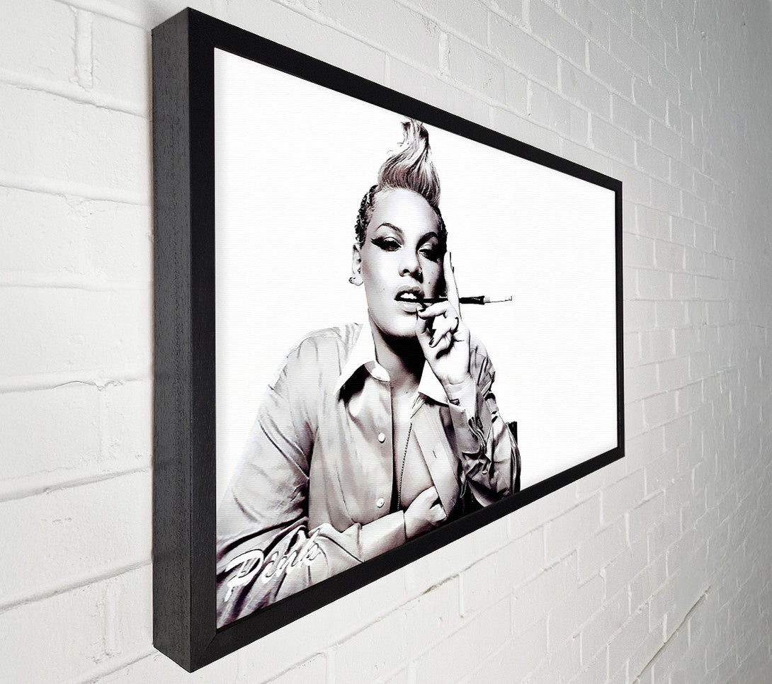 A Canvas Print of Pink Cigarette B n W Canvas Print