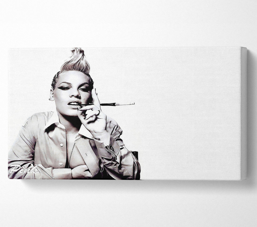  A Canvas Print of Pink Cigarette B n W Canvas Print