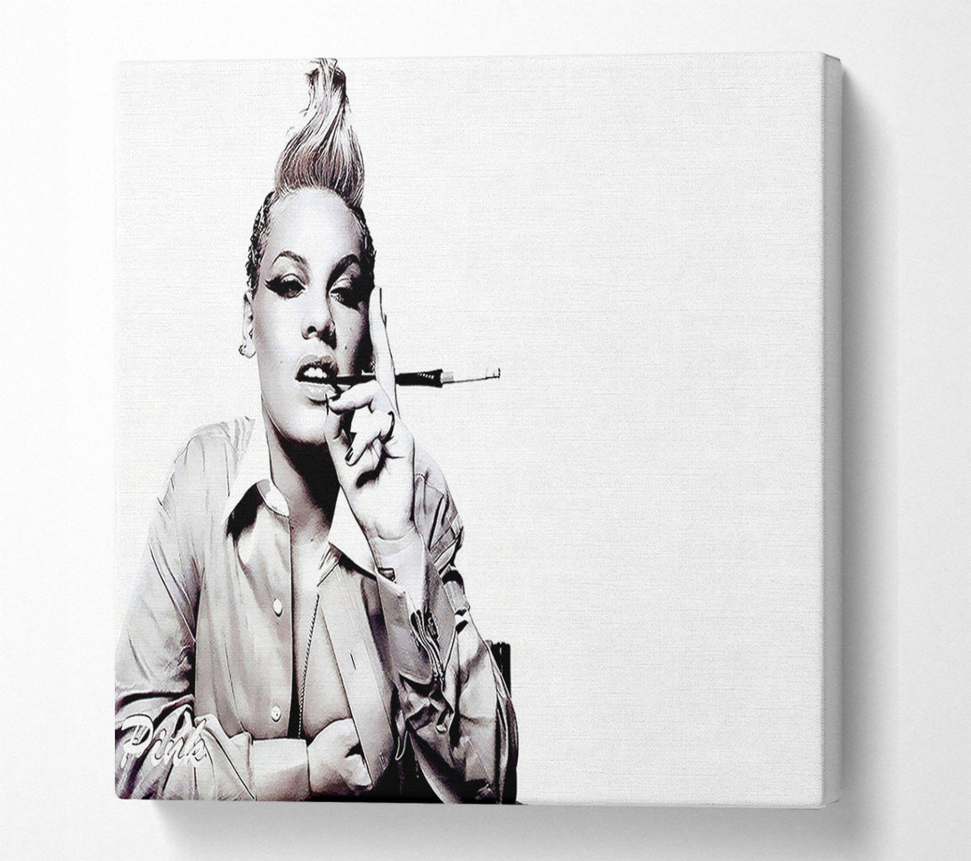  A Canvas Print of Pink Cigarette B n W Canvas Print