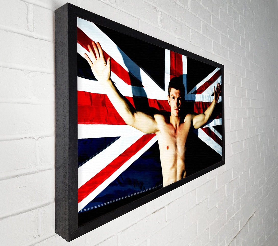  A Canvas Print of Ricky Hatton British Flag Canvas Wall Art