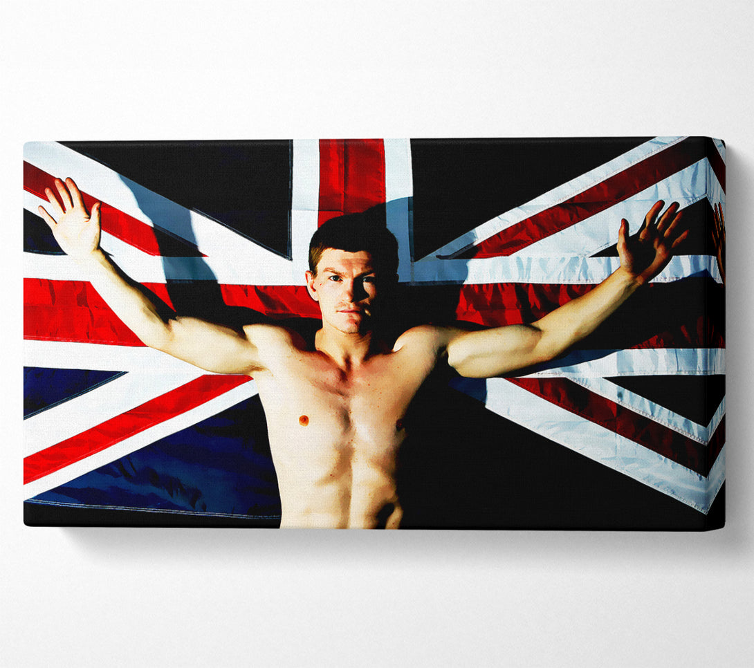  A Canvas Print of Ricky Hatton British Flag Canvas Wall Art