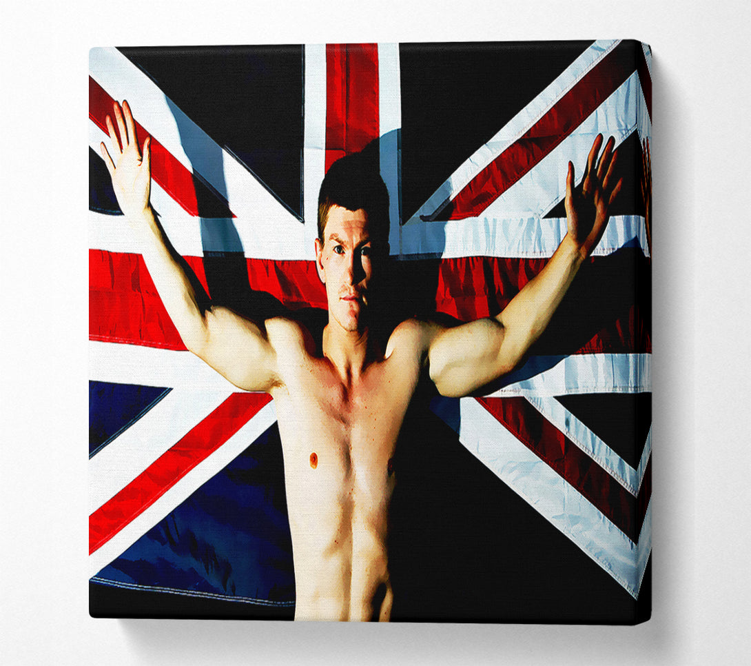  A Canvas Print of Ricky Hatton British Flag Canvas Wall Art