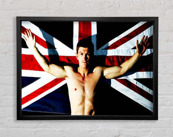 Ricky Hatton British Flag Framed Print
