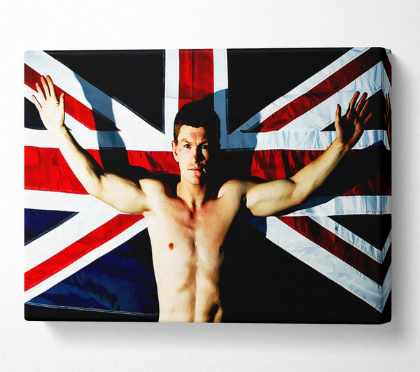  A Canvas Print of Ricky Hatton British Flag Canvas Wall Art