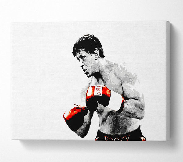  A Canvas Print of Rocky B n W Red Gloves Canvas Art