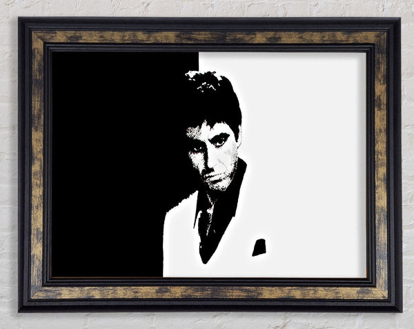 Scarface B n W Framed Print