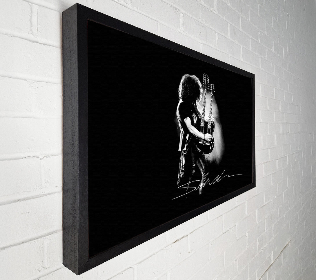  A Canvas Print of Slash Double Guitar B~w Canvas Wall Art