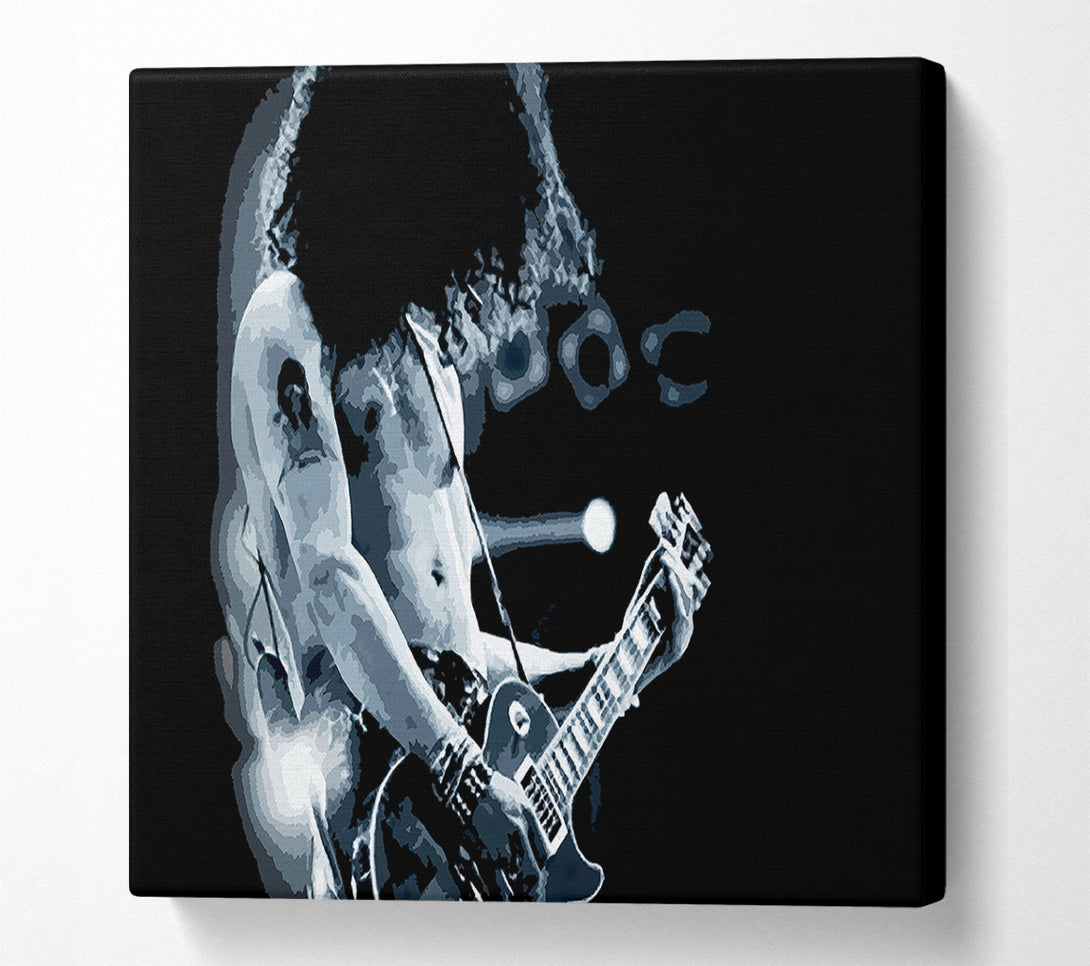  A Canvas Print of Slash On Guitar Blue Canvas Art