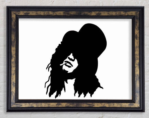 Slash Top Hat Black And White Framed Print