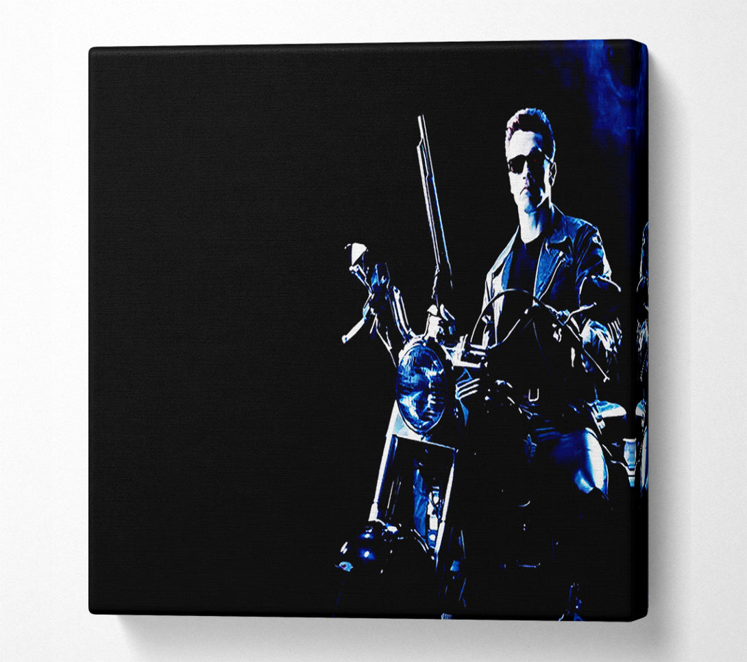  A Canvas Print of Terminator Bike Blue Canvas Print