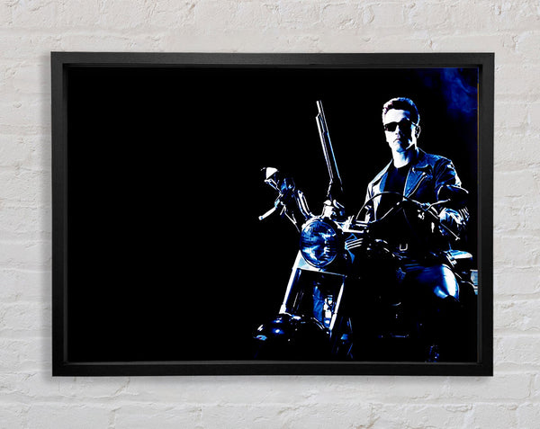 Terminator Bike Blue Framed Print