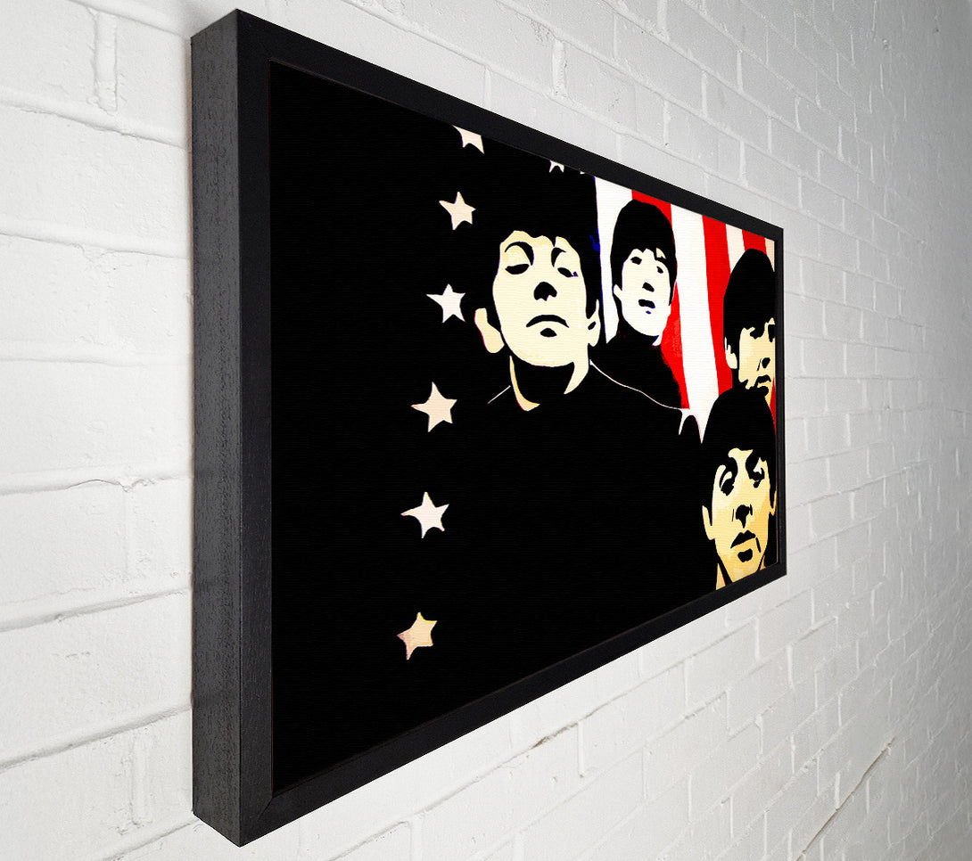  A Canvas Print of The Beatles American Flag Canvas Art