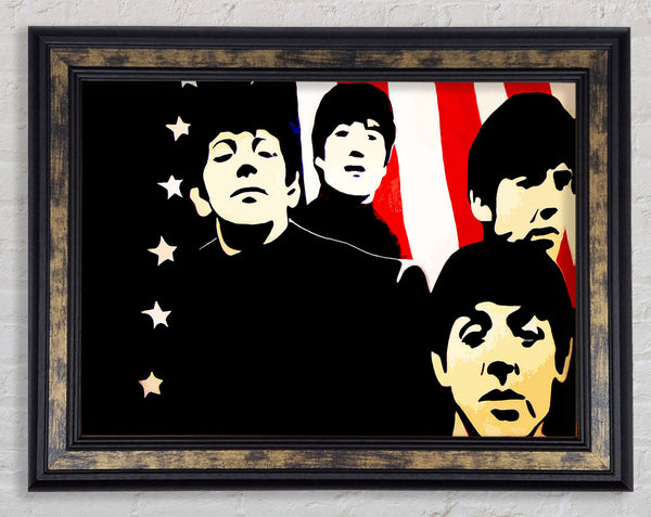 The Beatles American Flag Framed Print
