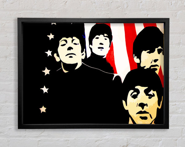 The Beatles American Flag Framed Print