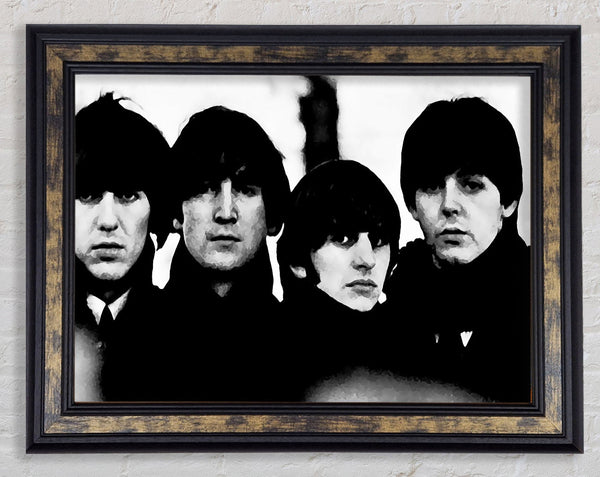 The Beatles In Liverpool Faces 1 Framed Print