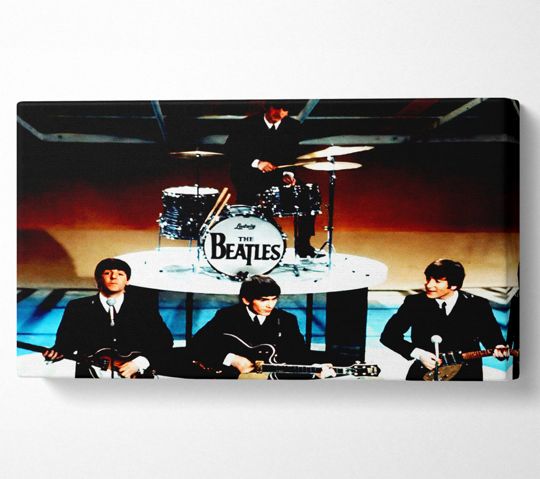  A Canvas Print of The Beatles On Stage Canvas Print