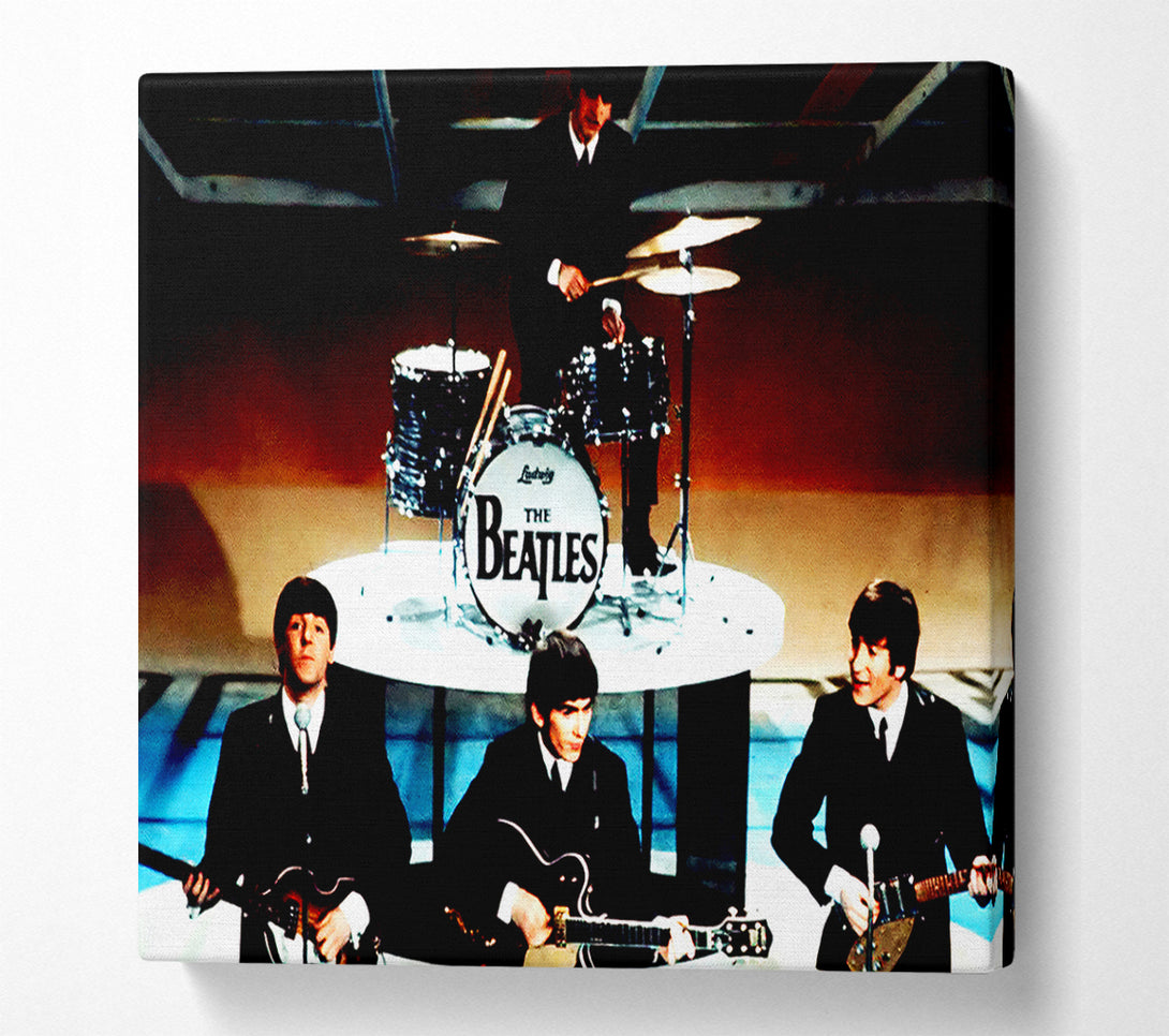  A Canvas Print of The Beatles On Stage Canvas Print