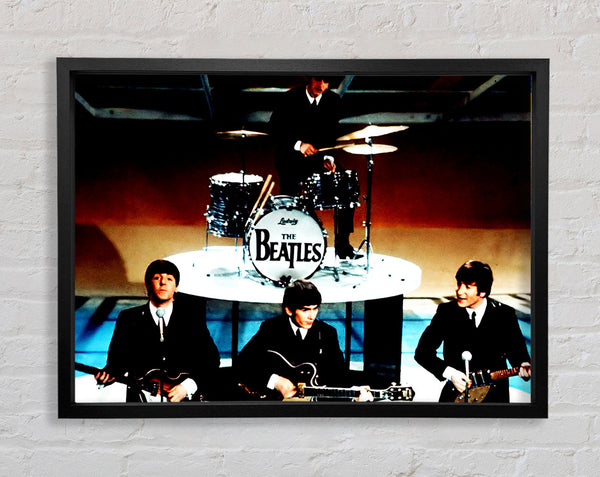 The Beatles On Stage Framed Print