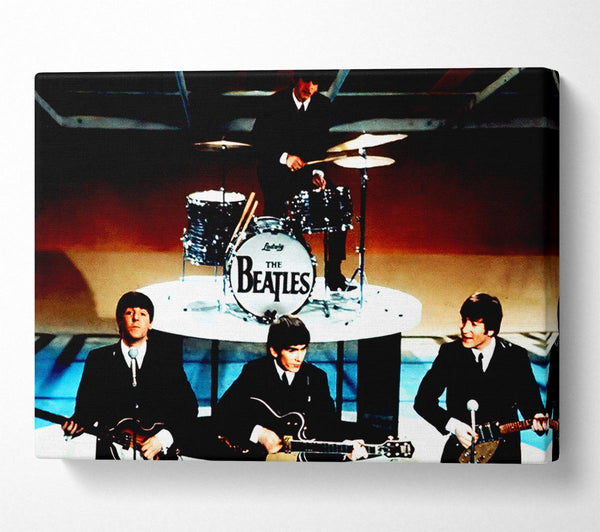  A Canvas Print of The Beatles On Stage Canvas Print