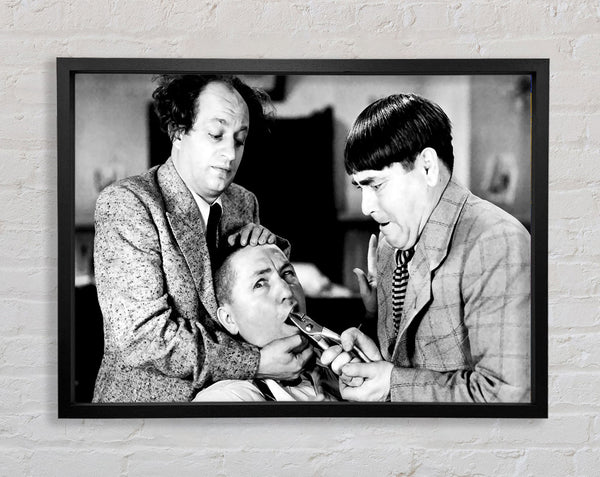 The Three Stooges Tooth Pull Framed Print