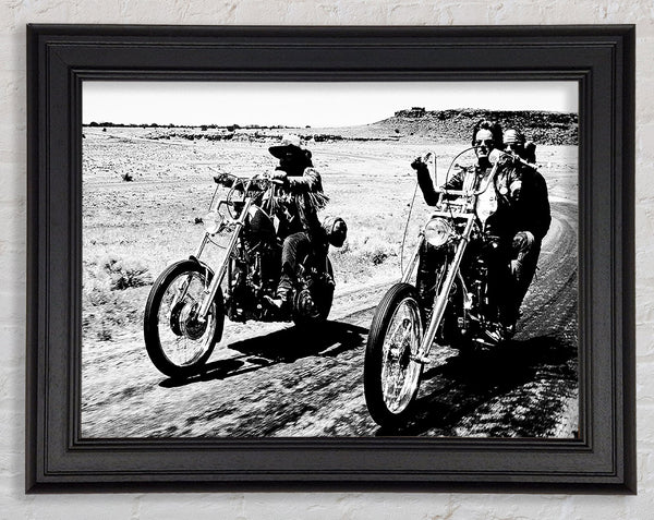 Easy Rider Motorbike Drive B n W Framed Print