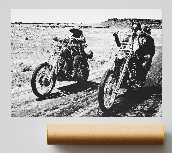 Easy Rider Motorbike Drive B N W Print