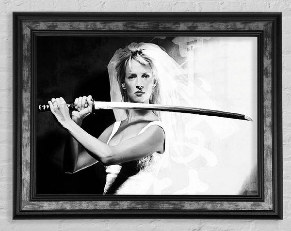 Kill Bill The Bride B n W Framed Print