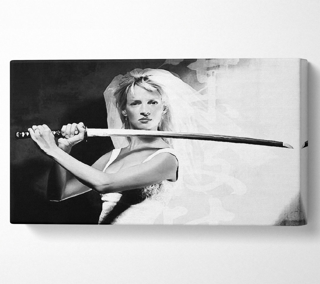  A Canvas Print of Kill Bill The Bride B n W Canvas Print