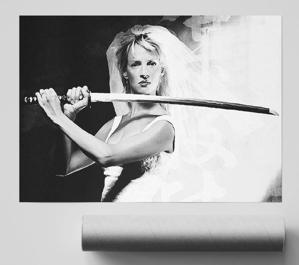 Kill Bill The Bride B N W Print