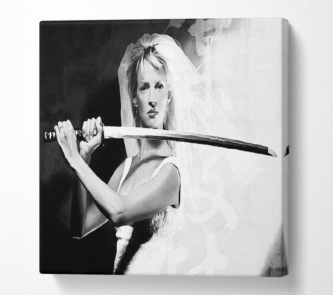  A Canvas Print of Kill Bill The Bride B n W Canvas Print