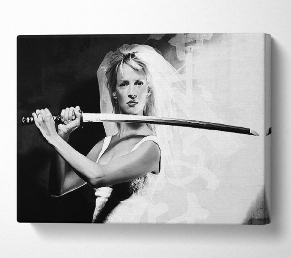  A Canvas Print of Kill Bill The Bride B n W Canvas Print
