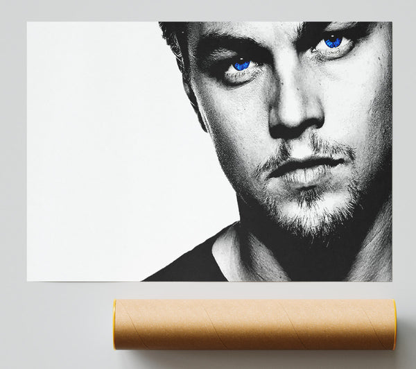Leonardo Dicaprio Blue Eyes B N W Poster