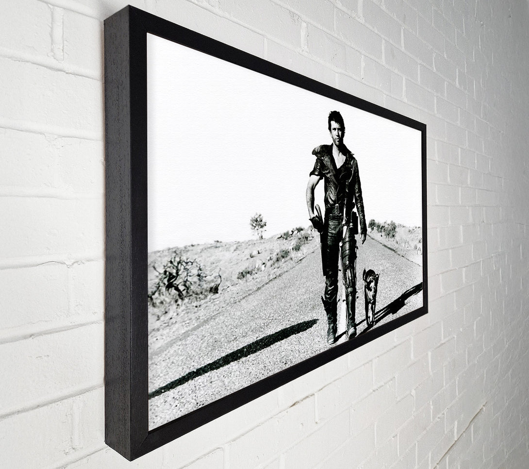  A Canvas Print of Mad Max Highway Walk With Dog B n W Canvas Art