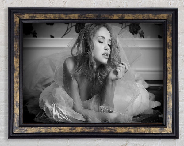 Bride Black And White Framed Print