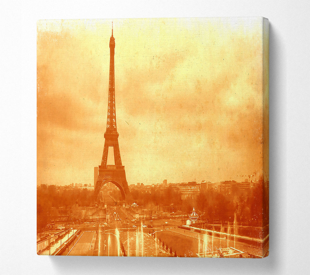  A Canvas Print of Old Image Of The Eiffel Tower Canvas Art
