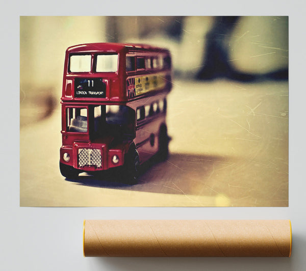 Old English Bus Toy Poster