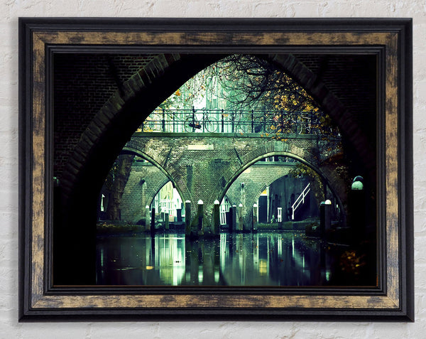 River And Bridges Framed Print