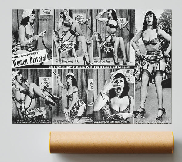 Bettie Page Driving Poster