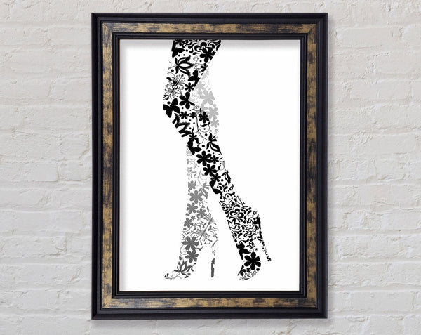 Flower Legs B n W Framed Print