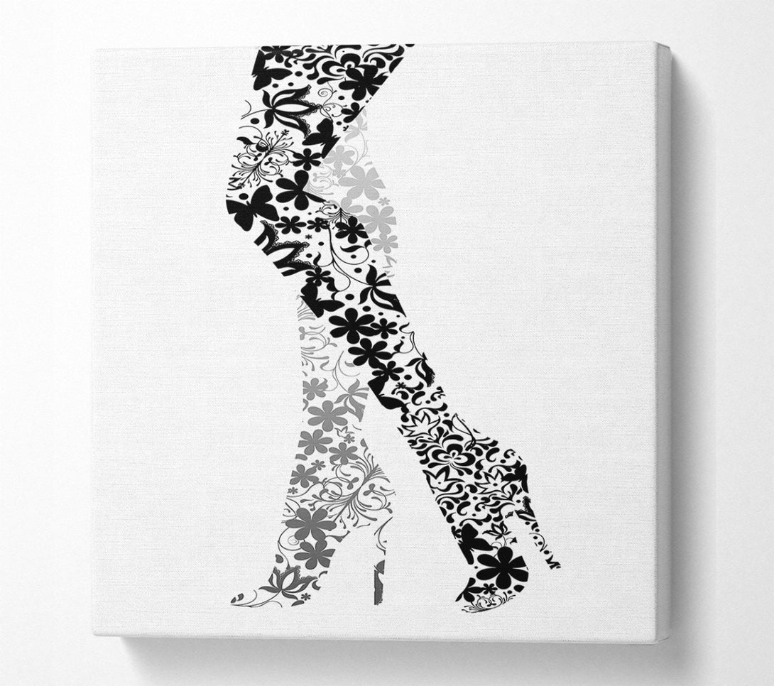  A Canvas Print of Flower Legs B n W Canvas Wall Art