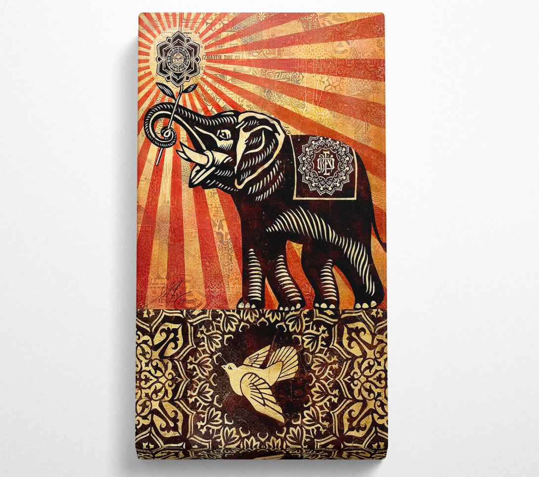  A Canvas Print of Elephant Sun Rays Canvas Art
