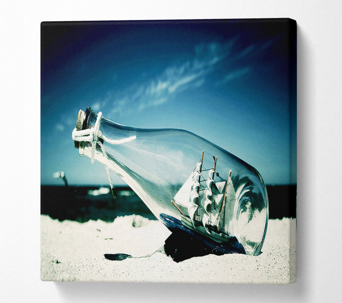  A Canvas Print of Message In A Bottle Canvas Print