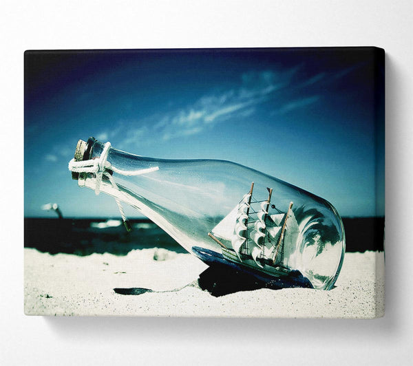  A Canvas Print of Message In A Bottle Canvas Print