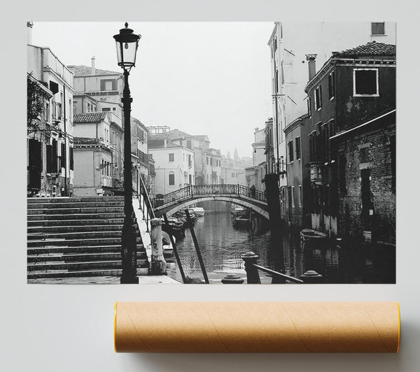 Venice Retro B N W Poster