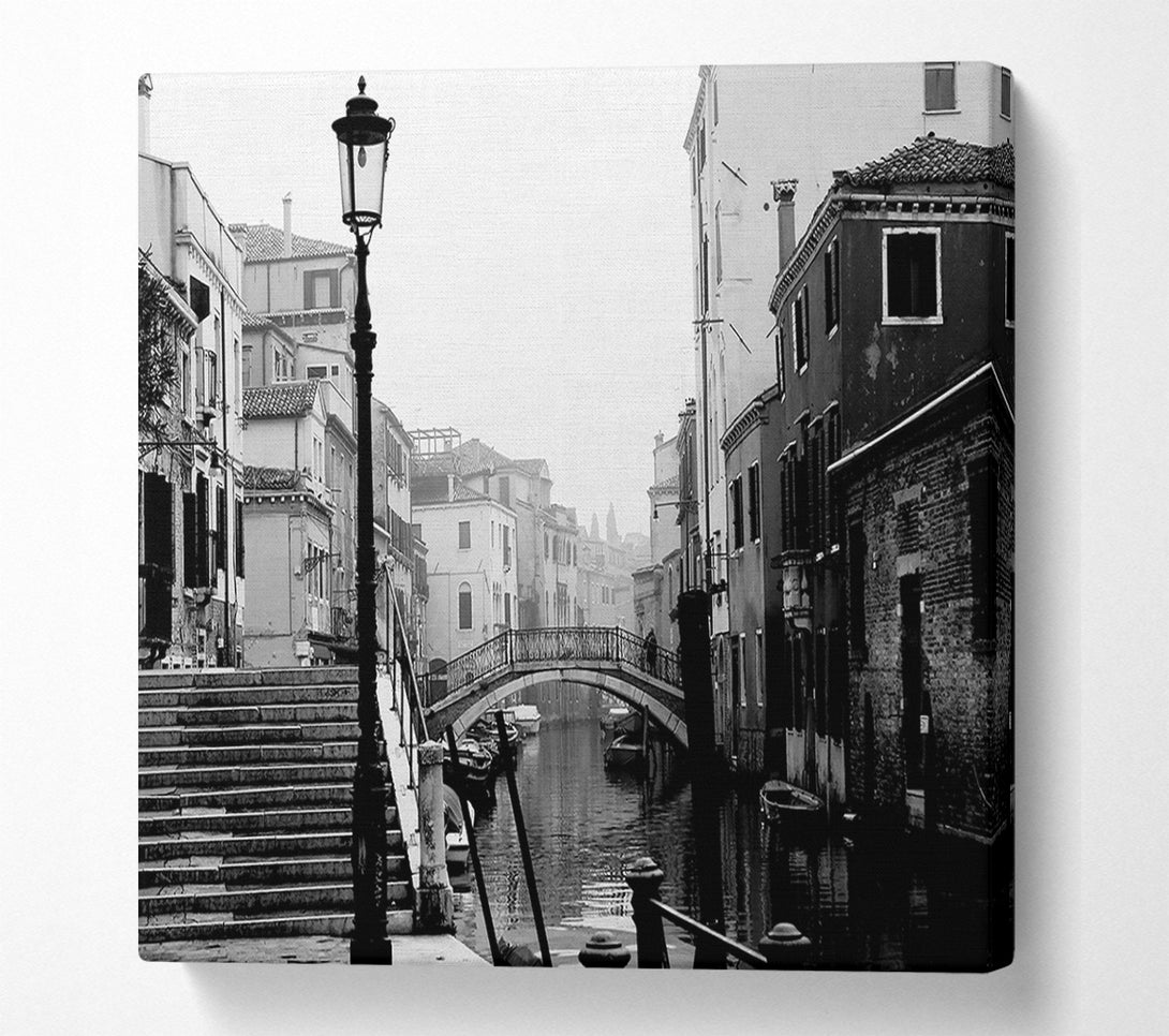  A Canvas Print of Venice Retro B n W Canvas Art