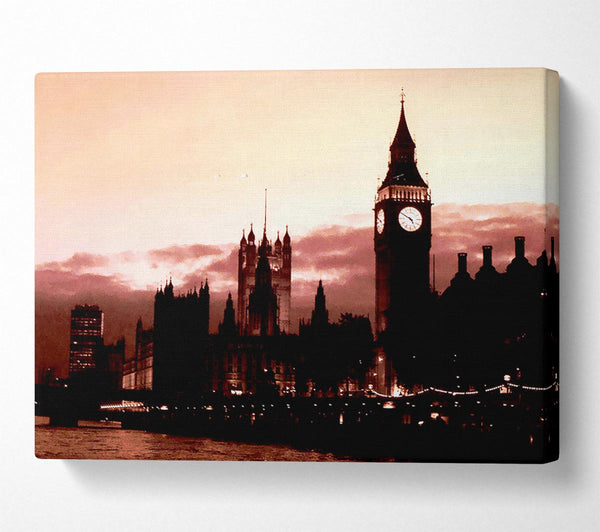  A Canvas Print of London Big Ben St Pauls Retro Canvas Print